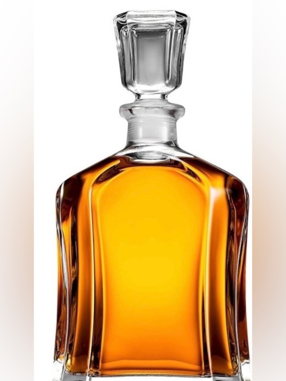 NWOT Bormioli  Rocco “Capitol” 6 sideWhiskey Decanter. Sleek & Modern . Upmarket